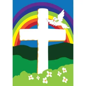 Faith Rainbow Garden Flag - Image 1