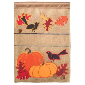 Customizable Fall Leaves Garden Flag - Image 1