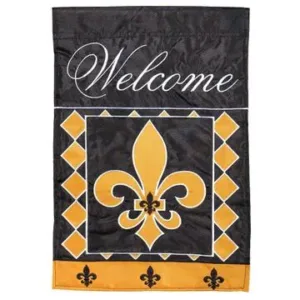 Black & Gold Fleur de Lis Garden Flag - Image 1