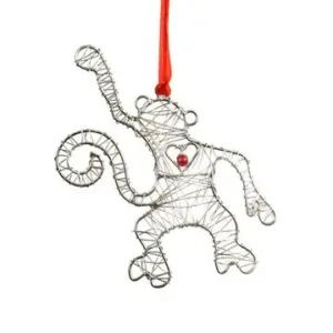 Wrapped Wire Monkey Ornament - Image 1