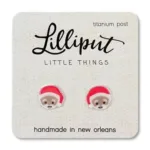 Brown Santa Earrings