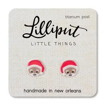 Brown Santa Earrings