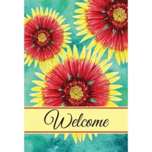 Floral Welcome Garden Flag - Image 1