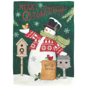 Snowman Merry Christmas Garden Flag - Image 1