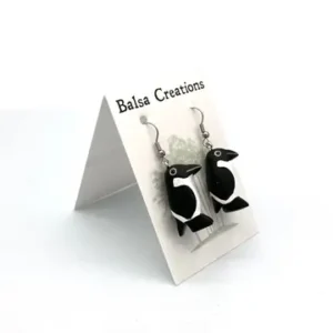 Penguin Balsa Earrings - Image 1