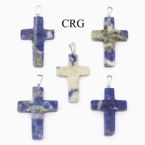 Sodalite Gemstone Cross Pendants from Brazil - Image 1