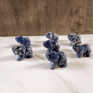 Blue Quartz Or Blue Spot Elephant 1.5 inch Figurine 1 Blue Quartz Or Blue Spot Elephant 1.5 inch Figurine - Image 1