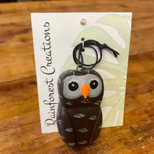 Mini Barred Owl Balsa Ornament - Image 1