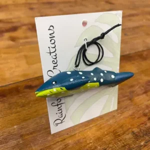 Mini Blue Whale Balsa Ornament - Image 1