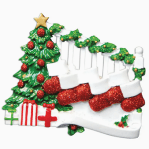 <style id="wpforms-css-vars-0">
				#wpforms-0 {
				
			}
			</style> Dimensions: 4 x 0.5 x 4 in (10.2 x 1.3 x 10.2 cm) Celebrate the warmth of family this holiday season with our Bannister with Stockings Family Series Personalized Ornament – 6. Featuring a festive staircase decorated with five personalized stockings, this ornament is the perfect way to showcase each member of your family in a charming holiday design. Crafted with bright holiday colors and cheerful details, each stocking can be customized with a name, making it a meaningful keepsake that reflects your family’s unique holiday traditions. The lightweight, durable design ensures it hangs beautifully on your Christmas tree year after year.
