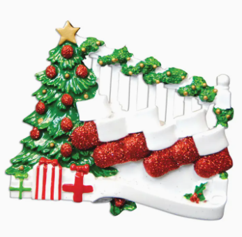 [wpforms id="26660" title="true"] Dimensions: 4 x 0.5 x 4 in (10.2 x 1.3 x 10.2 cm) Celebrate the warmth of family this holiday season with our Bannister with Stockings Family Series Personalized Ornament – 6. Featuring a festive staircase decorated with five personalized stockings, this ornament is the perfect way to showcase each member of your family in a charming holiday design. Crafted with bright holiday colors and cheerful details, each stocking can be customized with a name, making it a meaningful keepsake that reflects your family’s unique holiday traditions. The lightweight, durable design ensures it hangs beautifully on your Christmas tree year after year.