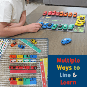 MEAVIA Line Up Toys Car Playset, 32-Piece Line and Learn Toy Vehicle Set - Image 2