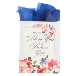 Gift Bag MD White/Blue May the Lord Bless Num. 6:24 - Image 1