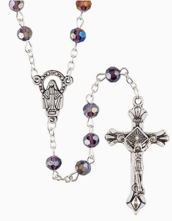Amethyst Glass Bead Rosary