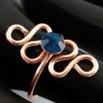 Crystal Setting Art Deco Pure Copper Beach Toe Rings