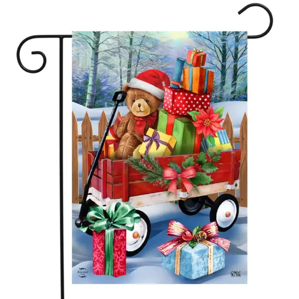 Christmas Wagon Garden Flag