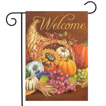 Cornucopia Welcome Garden Flag