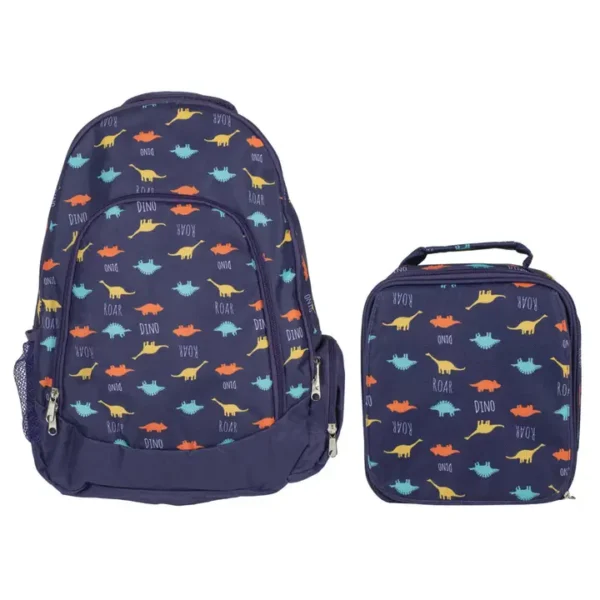 Dino Pattern Backpack & Lunchbag Set Dino Pattern Backpack Lunchbag Set