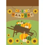 Garden Fall Harvest Cart Flag