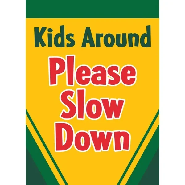Large Please Slow Down Flag