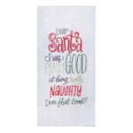 SANTA GOOD EMB FLOUR SACK TWL