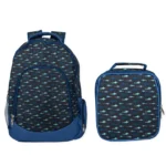Shark Pattern Backpack Lunchbag Set