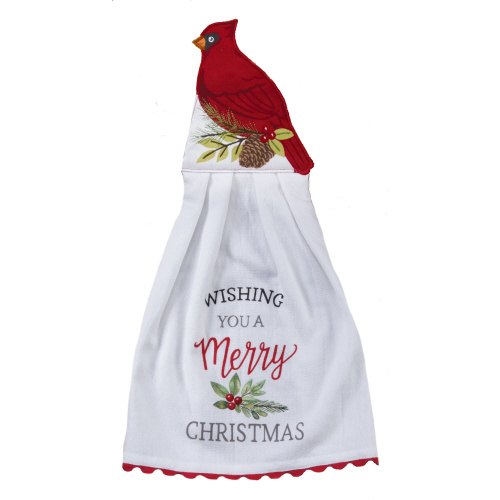 WINTER CARDINAL HANG UPS TOWEL