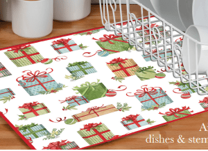 Kay Dee Kitchen Designs Drying Mat Christmas Morning - Image 1