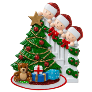 Peeking Family Ornament - 3 1 Peeking Family Ornament - 3 - Image 1