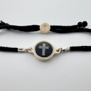 Tap to Pray -Survivor Series Bracelet - Onyx + Cross - Image 1