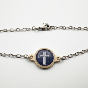 Tap to Pray -Survivor Series Bracelet - Silver + Slate Cross - Image 1
