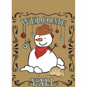 Welcome Y'All Snowman Garden Flag 1 Welcome Y'All Snowman Garden Flag - Image 1