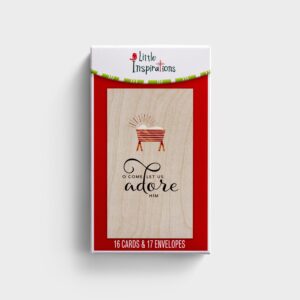 Little Inspirations - O Come Let Us Adore Him - 16 Christmas Boxed Cards, KJV - Image 1
