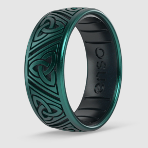 Etched Celtic Silicone Ring - Trinity Triangles